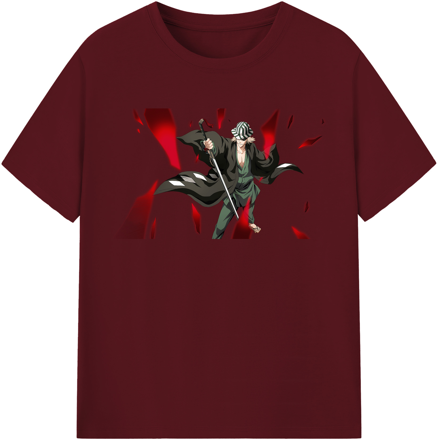 （画像用） "ブリーチ 浦原 喜助（うらはら きすけ） BLEACH Urahara Kisuke " 綿100％半袖Tシャツ（フロントプリント）